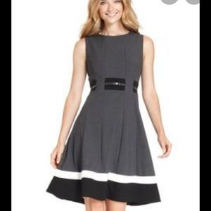 🎀HP🎀Calvin Klein Women's Belted Contrast Sheath Dress